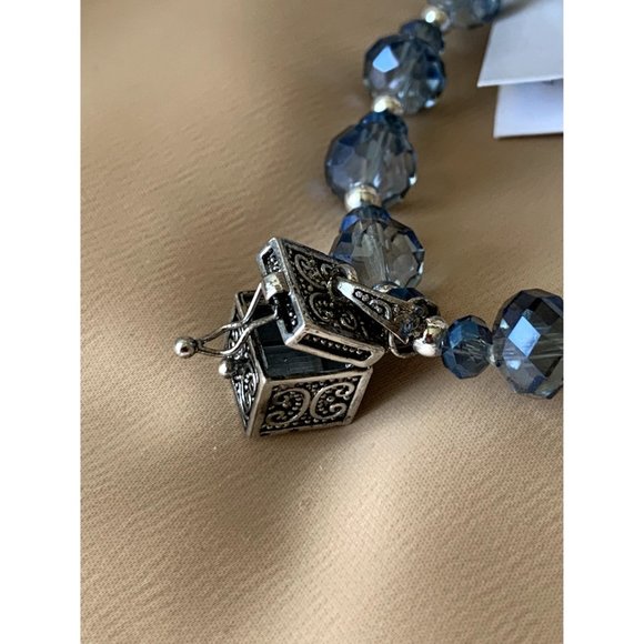SOLD Valerie Parr Hill Blue Crystal Prayer Box Bracelet NEW WITH TAG - Picture 5 of 6